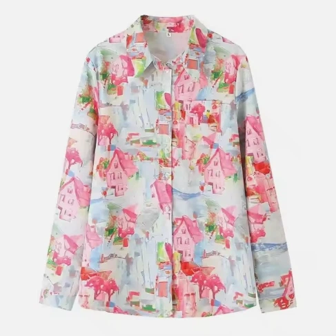 Print 100% Silk Shirt