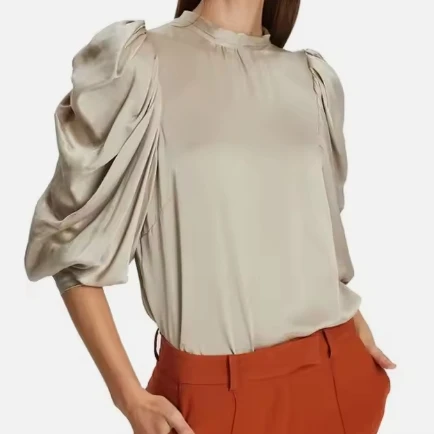 Solid 100% Silk Blouse
